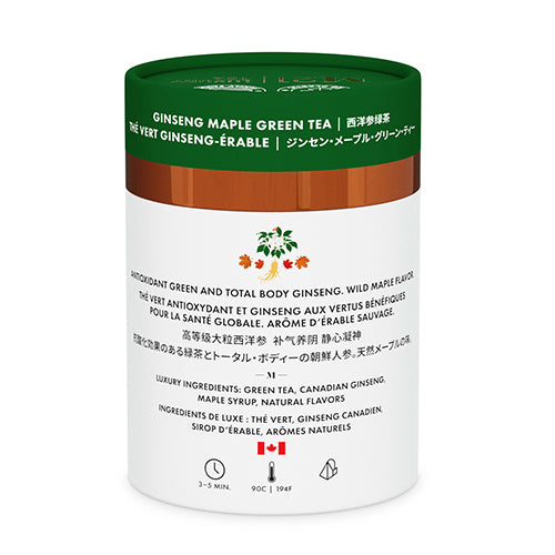Maple Ginseng Luxury Green Tea - 12ct Canister