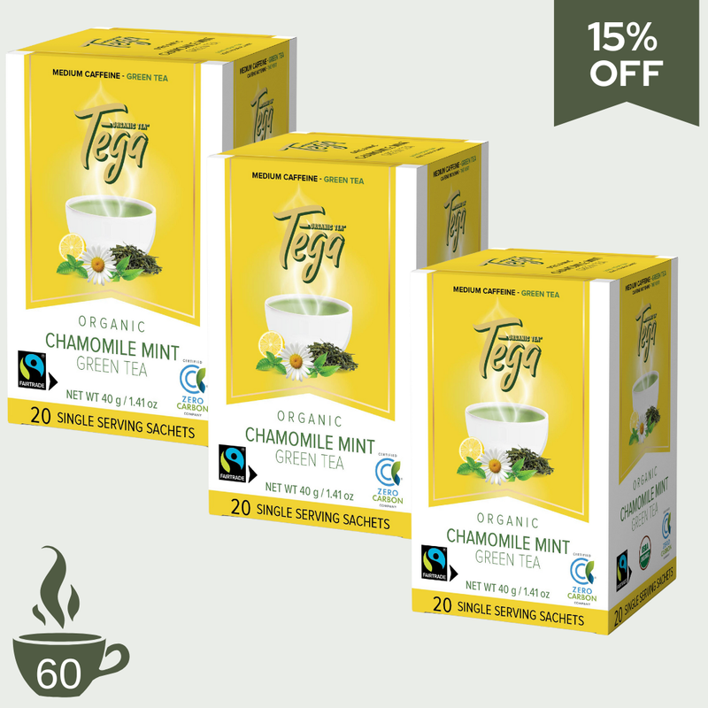 Chamomile Mint Green Tea w. Citrus Organic Fairtrade 20ct