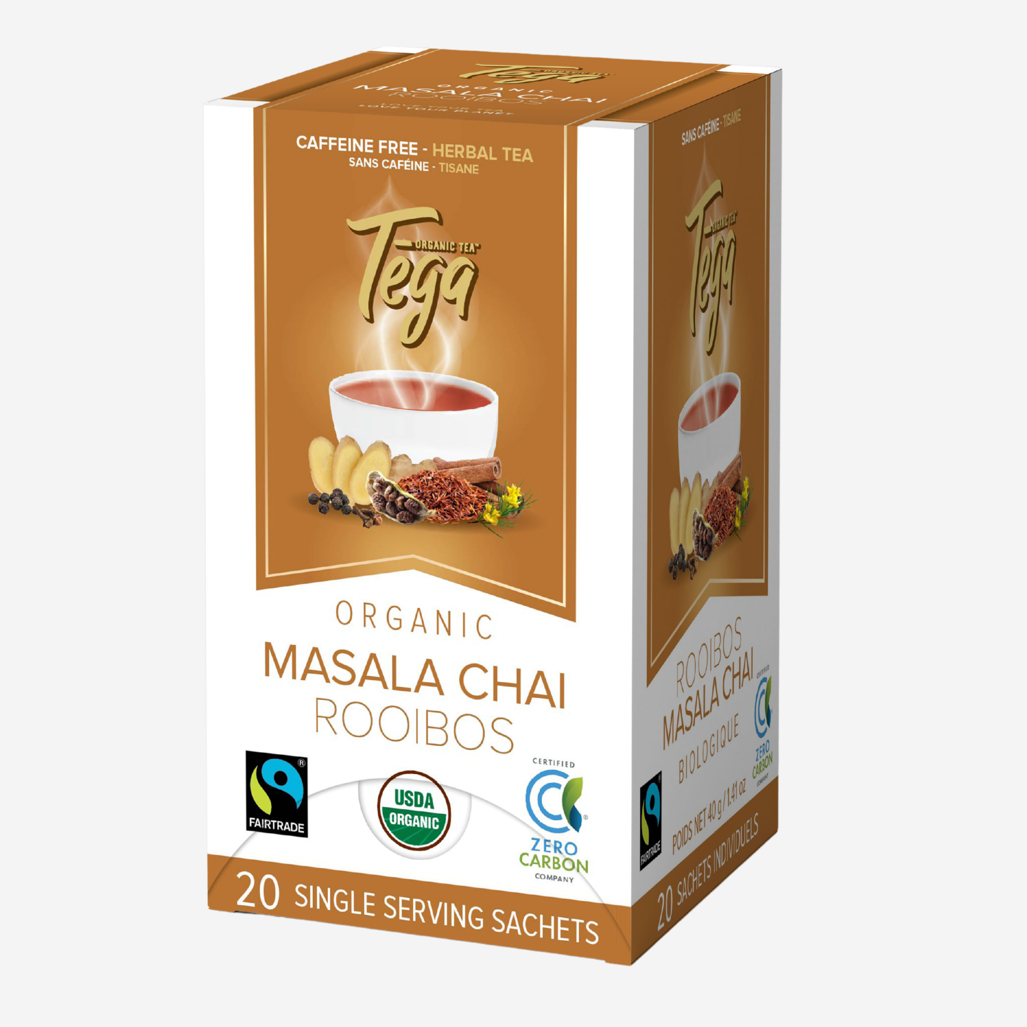 Masala Chai Rooibos Organic Fairtrade 20ct – TegaOrganicTea