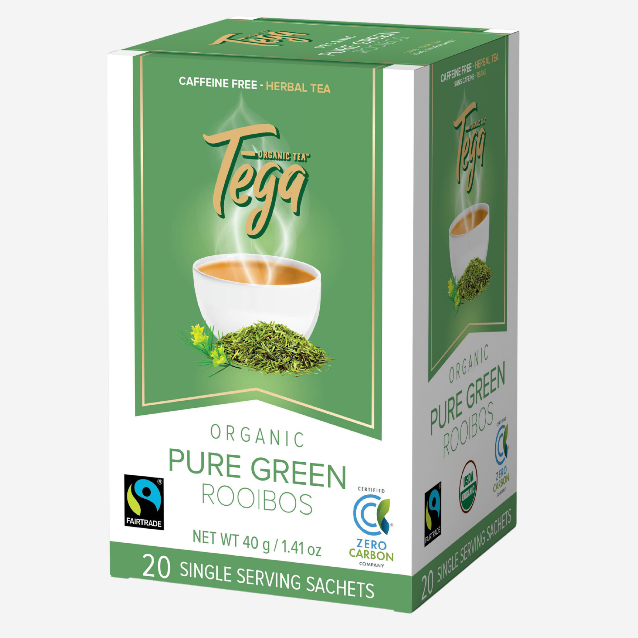 GREENGREEN ラキドロトレカ Green Rooibos Organic Fairtrade 20ct – TegaOrganicTea
