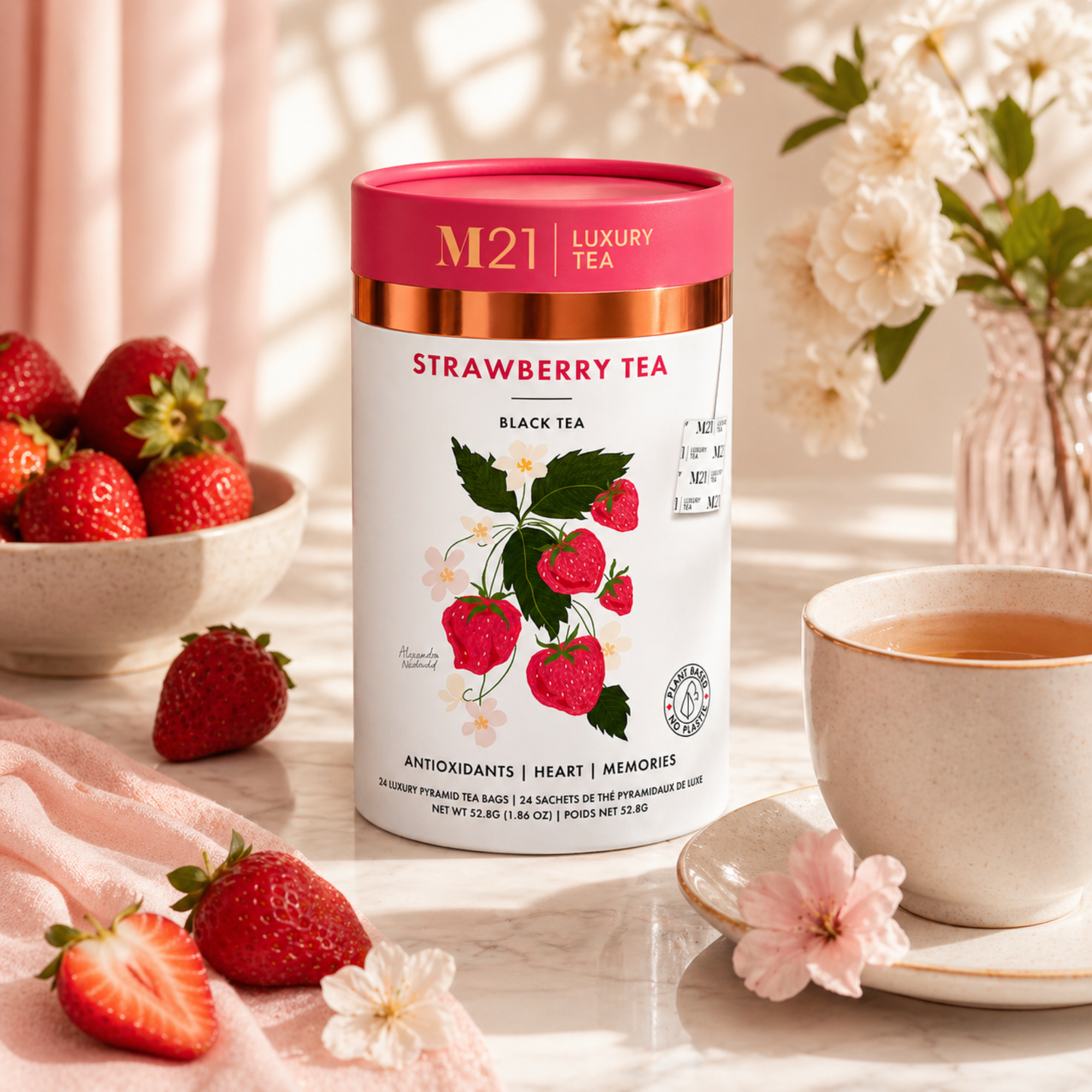 Strawberry Luxury Tea | Canadian | 24ct – TegaOrganicTea